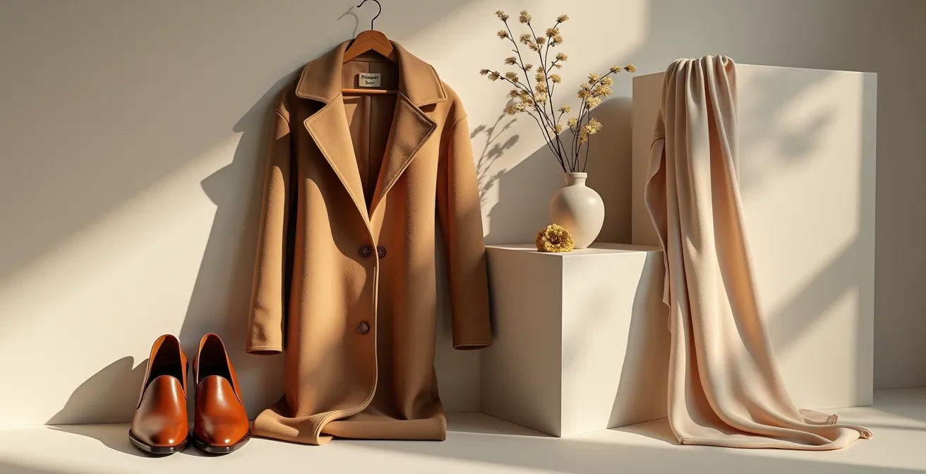 Visualización del coste por uso de un abrigo de lana de diseñador español