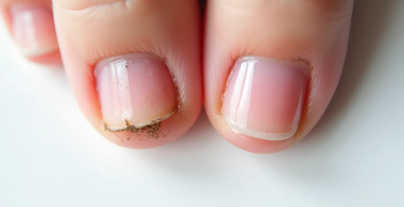 Comparación visual entre cutícula cortada con alicate y cutícula tratada con fresa de manicura rusa